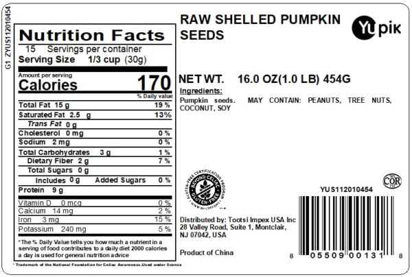 Yupik Raw Shelled Seeds, Pumpkin Seeds/Pepitas, 1 lb (Pack of 2) - Image 3