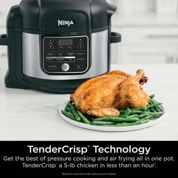 Ninja Foodi OS300 10-in-1 6.5-Quart Pro Pressure Cooker Air Fryer Multicooker, Stainless, Indoor grill’s wide temperatureCyclonic Grilling Technology 500F, Smoke Control System (Renewed) - Image 5