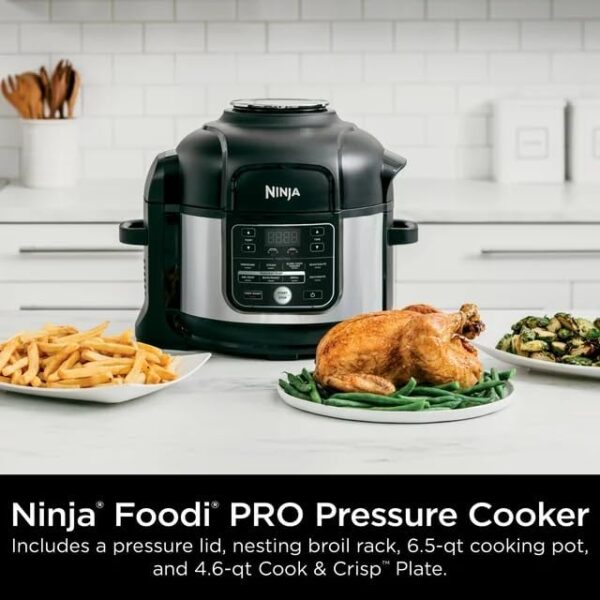 Ninja Foodi OS300 10-in-1 6.5-Quart Pro Pressure Cooker Air Fryer Multicooker, Stainless, Indoor grill’s wide temperatureCyclonic Grilling Technology 500F, Smoke Control System (Renewed) - Image 6