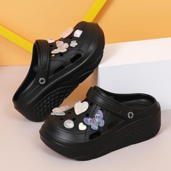 Womens Platform Clogs Garden Shoes Waterproof Beach Pool Sandals Summer Mules Home Slippers - Butterfly Series - Image 5