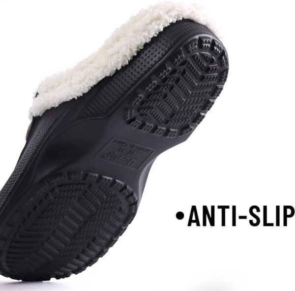 Fleece Lined Clogs Fur Fuzzy Fluffy Waterproof Slippers Women Men Winter Garden Shoes Warm House Slippers Indoor Outdoor Mules - Image 5