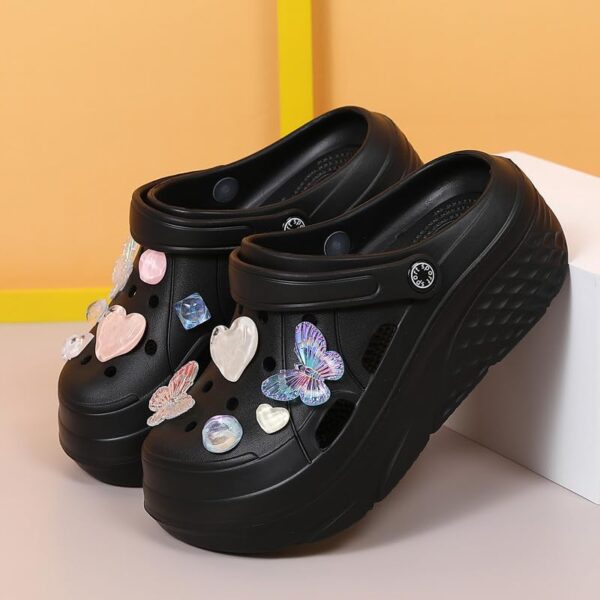 Womens Platform Clogs Garden Shoes Waterproof Beach Pool Sandals Summer Mules Home Slippers - Butterfly Series - Image 6